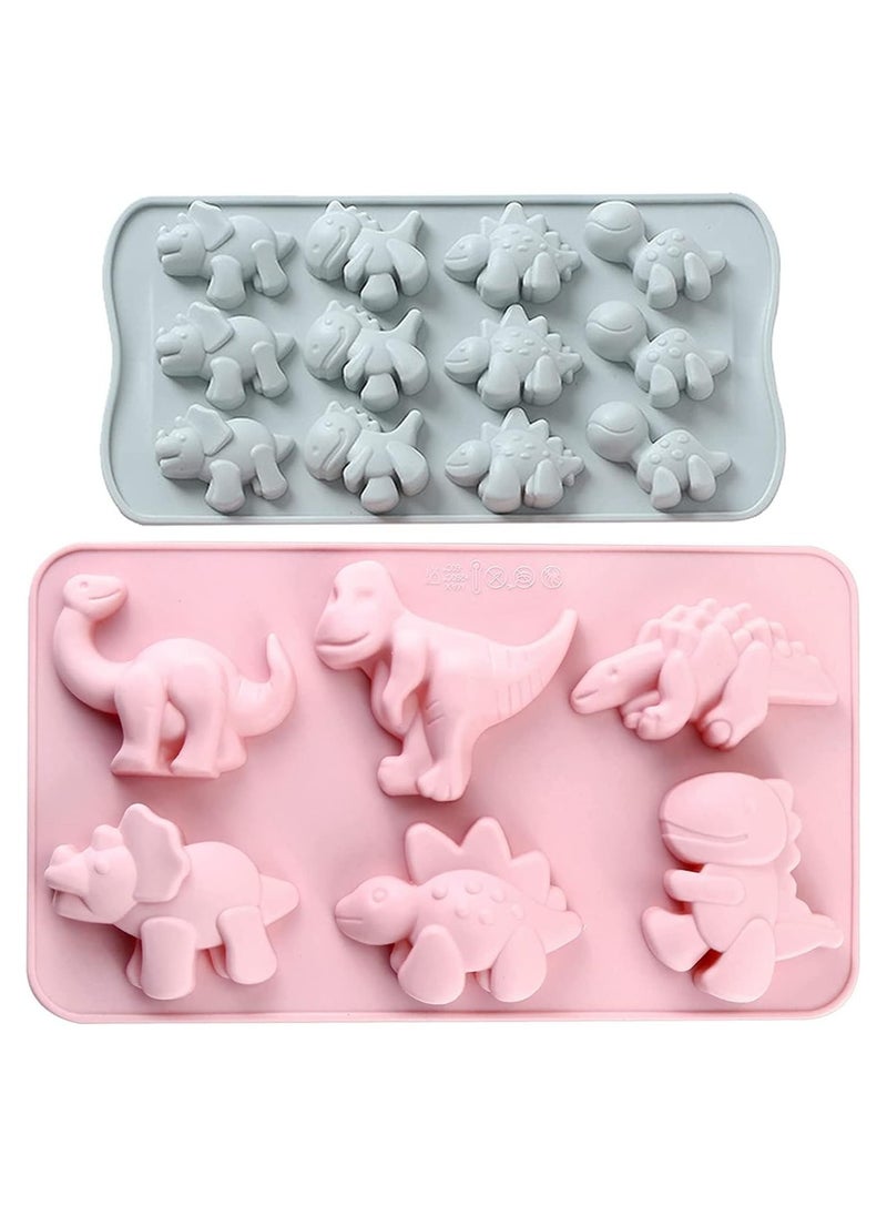 SYOSI - 2Pcs Jello Mold Dinosaur Food Grade Silicone Molds 3D Dinosaur Cavity Candy Molds Suitable for Kid DIY Chocolate Cookies Pudding Jelly Candy Ice Cube Cake Decorations Tools - Image 1