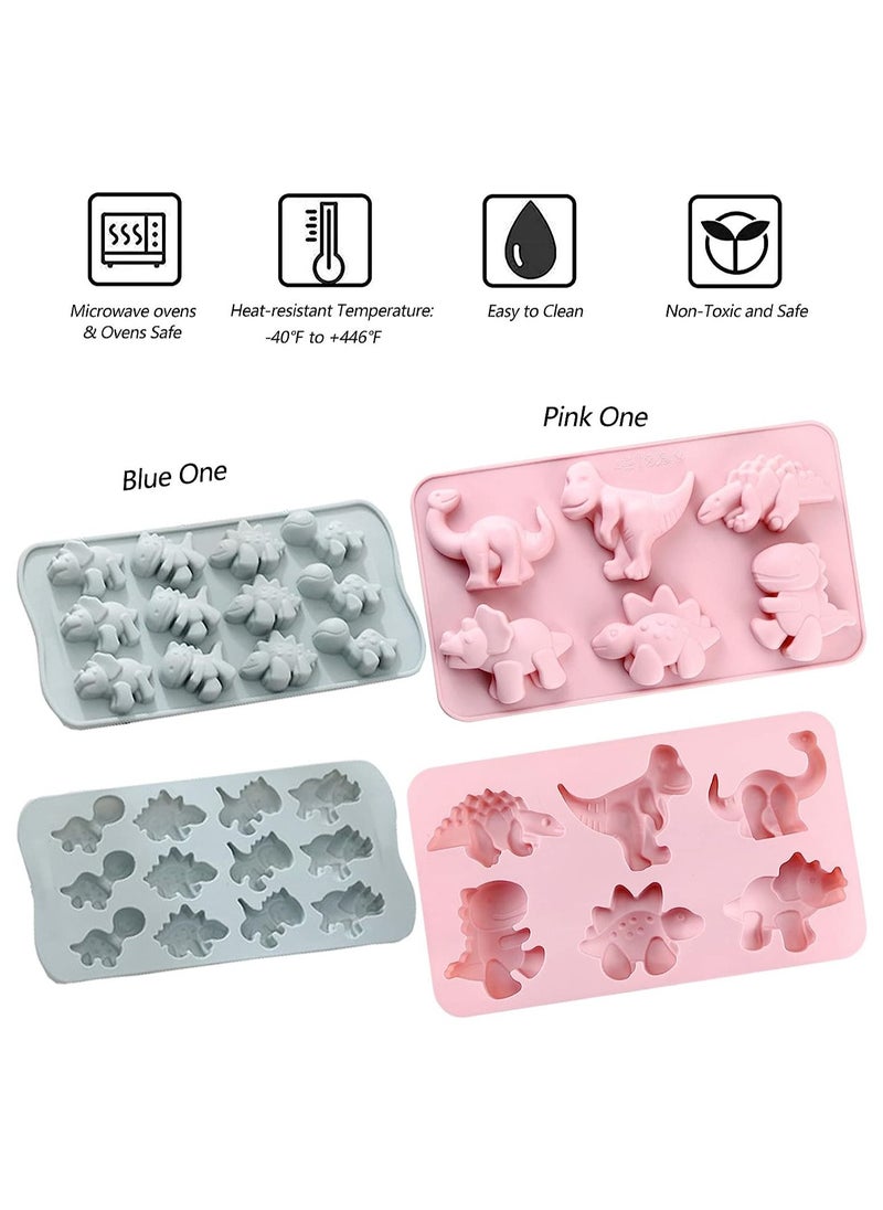 SYOSI - 2Pcs Jello Mold Dinosaur Food Grade Silicone Molds 3D Dinosaur Cavity Candy Molds Suitable for Kid DIY Chocolate Cookies Pudding Jelly Candy Ice Cube Cake Decorations Tools - Image 1