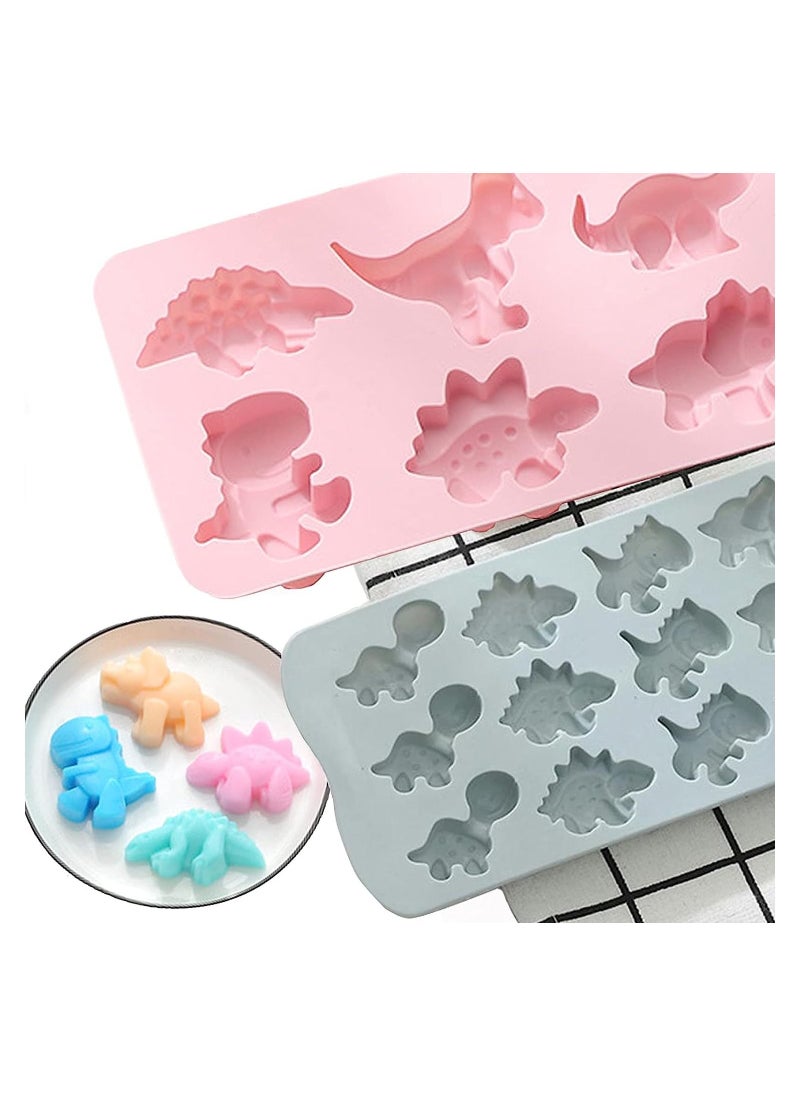 SYOSI - 2Pcs Jello Mold Dinosaur Food Grade Silicone Molds 3D Dinosaur Cavity Candy Molds Suitable for Kid DIY Chocolate Cookies Pudding Jelly Candy Ice Cube Cake Decorations Tools - Image 1
