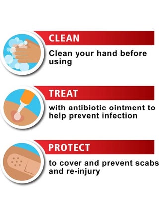 53 Pcs First Aid Kit Clean Treat Protect Minor Cuts Scrapes Home Office for Hiking, Backpacking and Camping (Red) - view 4
