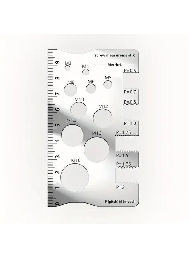 Stainless Steel Screw Bolt Thread Measuring Caliper Metal Gauge Size Measurer - Image 1