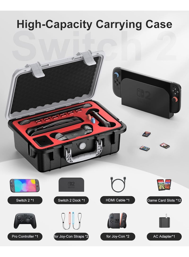 ألعاب ستارترك حافظة STARTRC GAMES الصلبة المحمولة لنينتندو سويتش 2 إصدار ديلوكس محترف مقاوم للماء وفقًا لمعيار IP67حافظة سفر صلبة مع بطانة ناعمة - مناسبة للجهاز ويد التحكم Pro والإكسسوارات - Image 2