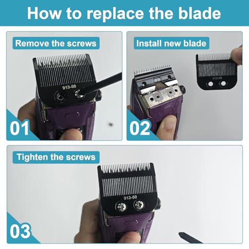 DODAER Replacement Trimmer Blade Compatible with oster Finisher Trimmer Model 59 and T-Finisher Trimmer Blades,Adjustable Medium Blade,BLACK 913-50 - Image 4