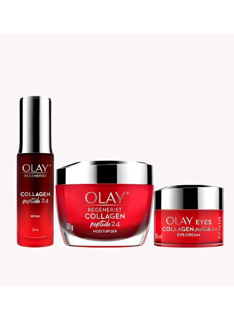 Olay Regenerist Collagen Peptide 24 Regimen Bundle (Cream + Serum + Eye Cream) - Image 1