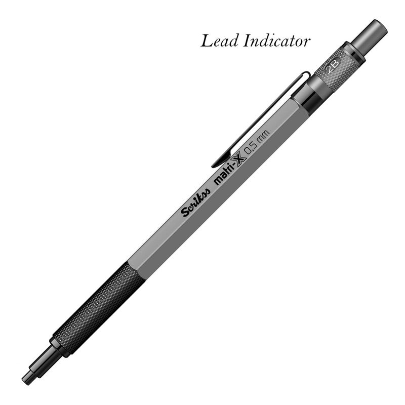 Scrikss 05mm Mechanical Clutch Lead Pen Pencil Matte Grey Body MatriX Series Eraser Included - Image 5