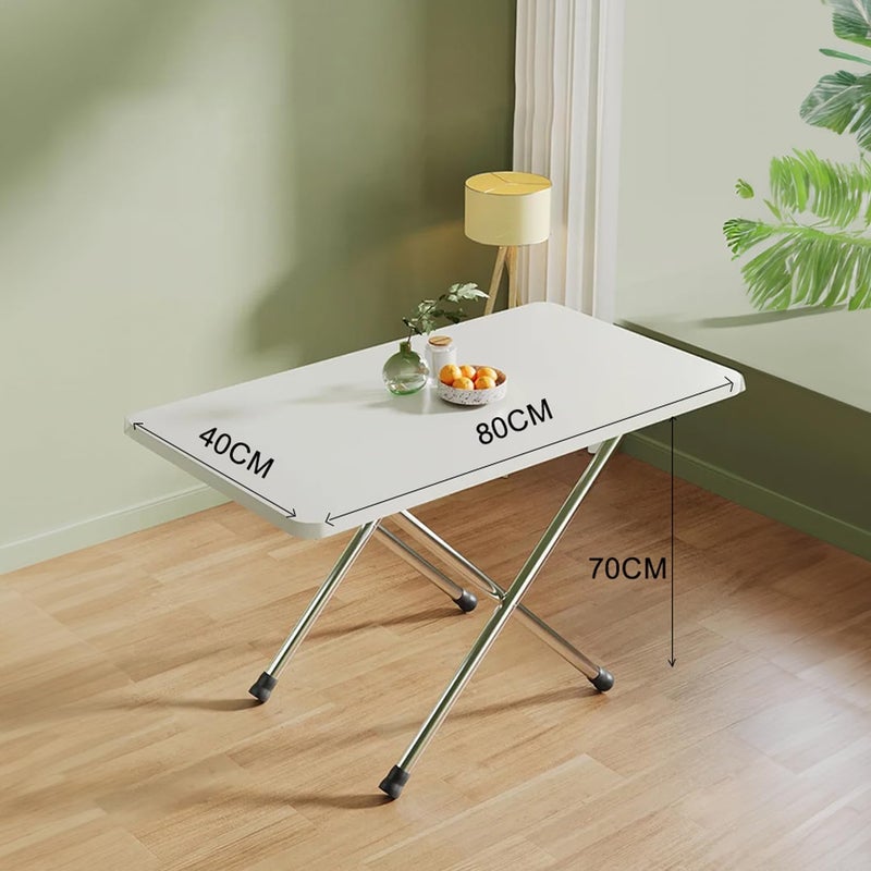 هوكور طاولة قابلة للطي، مكتب خشبي خفيف الوزن بسيط وعصري، متعدد الوظائف ومربع خشبي للمنزل والحديقة والنزهات، سهل الحمل، 80 * 70 * 40 سم (أبيض) - Image 2