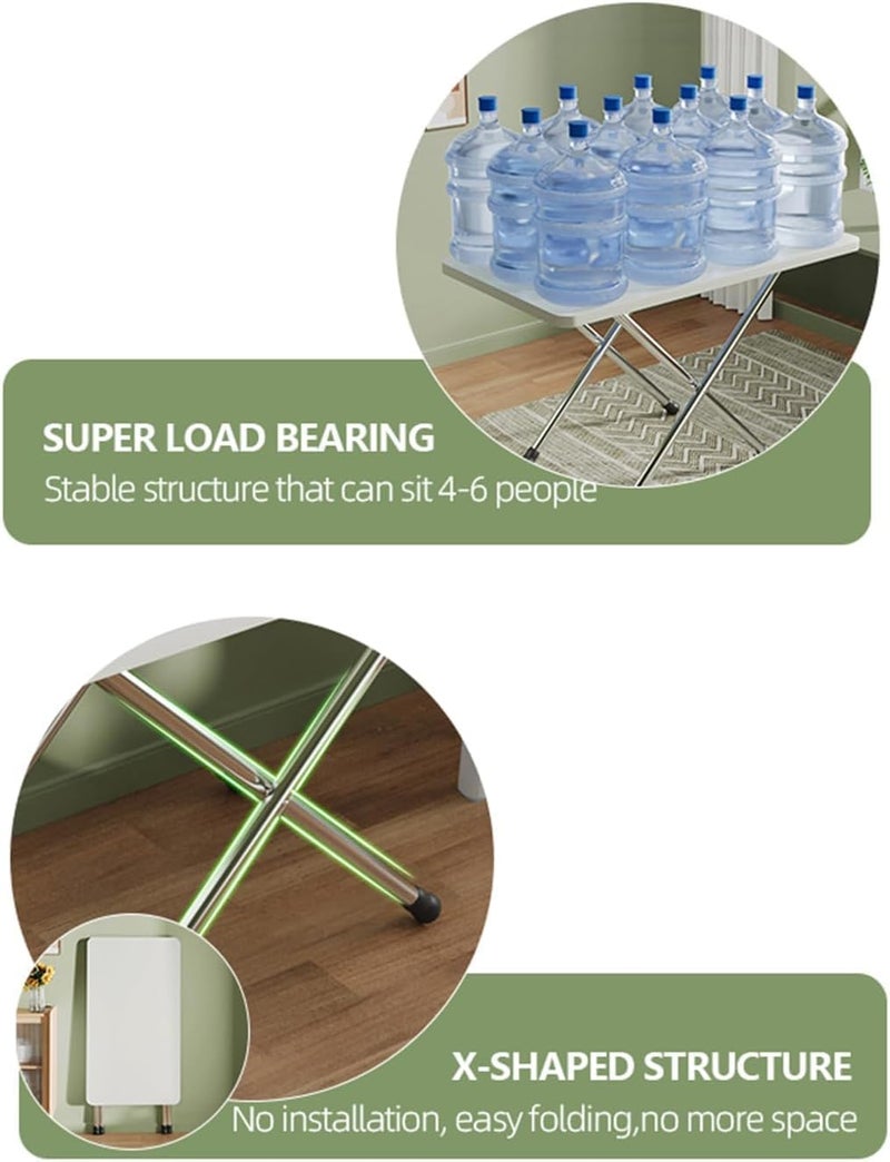 هوكور طاولة قابلة للطي، مكتب خشبي خفيف الوزن بسيط وعصري، متعدد الوظائف ومربع خشبي للمنزل والحديقة والنزهات، سهل الحمل، 80 * 70 * 40 سم (أبيض) - Image 5