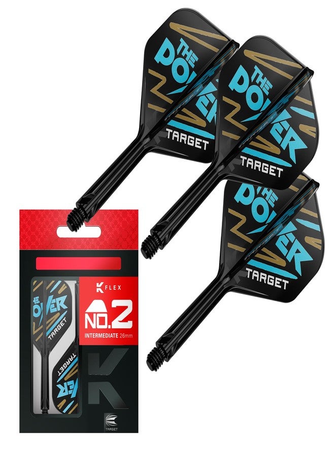 Target Darts Phil Taylor K Flex Flights and Shaft System, No.2 | Pack of 3 Kflex All in One Flights, Player Edition Darts Accessories | K-Flex Dart Stem – Intermediate (26mm) - Image 1