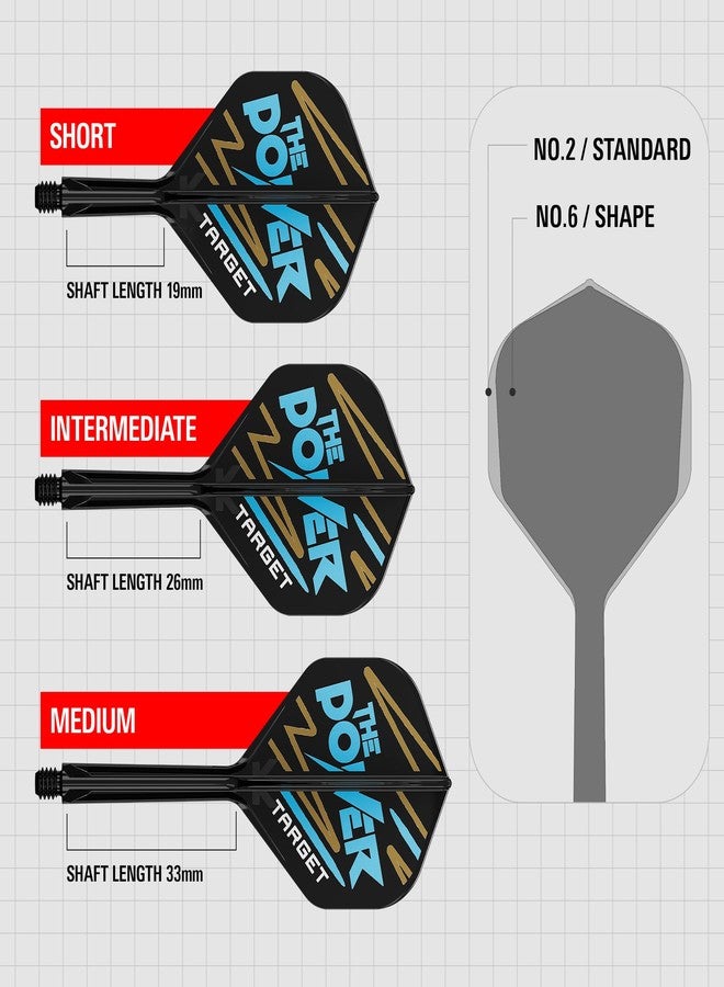 Target Darts Phil Taylor K Flex Flights and Shaft System, No.2 | Pack of 3 Kflex All in One Flights, Player Edition Darts Accessories | K-Flex Dart Stem – Intermediate (26mm) - Image 3
