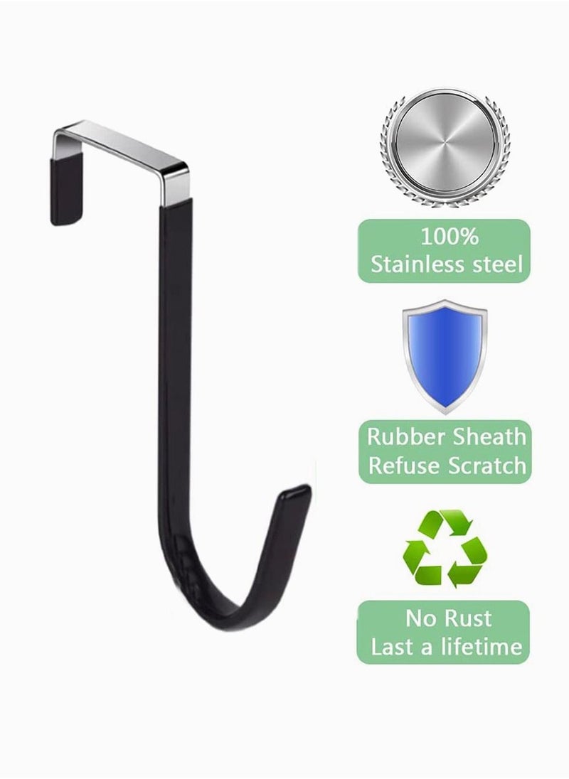 SYOSI - Over Door Hooks, SYOSI Towels Hook for Bathroom Bedroom Kitchen Clothes Shoes Bag Hats Coats, Stainless Steel Door Hanging Hook with Soft Rubber Surface, Helps for Tidy Room and Save, 6 Pack Black - Image 1