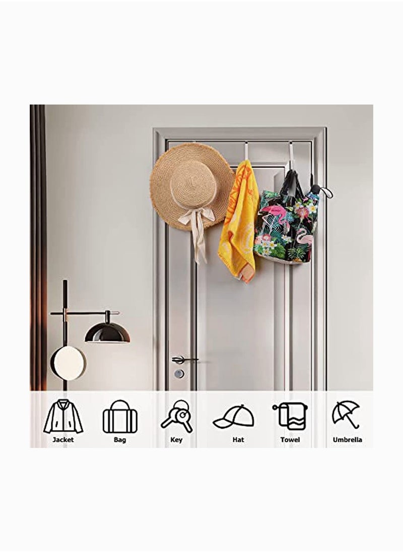 SYOSI - Over Door Hooks, SYOSI Towels Hook for Bathroom Bedroom Kitchen Clothes Shoes Bag Hats Coats, Stainless Steel Door Hanging Hook with Soft Rubber Surface, Helps for Tidy Room and Save, 6 Pack Black - Image 1