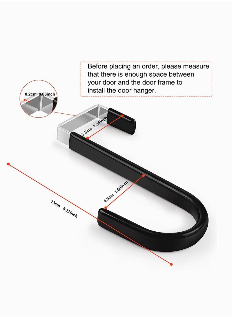 SYOSI - Over Door Hooks, SYOSI Towels Hook for Bathroom Bedroom Kitchen Clothes Shoes Bag Hats Coats, Stainless Steel Door Hanging Hook with Soft Rubber Surface, Helps for Tidy Room and Save, 6 Pack Black - Image 1