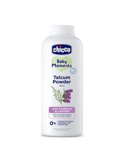 Chicco Baby Moments Talcum Powder With Natural Ingredients, Soothes & Moisturises Baby’S Skin, Dermatologically Tested, Paraben Free, Phenoxyethanol Free 0M+ (Pack Of 300 Gm),White  - Image 1