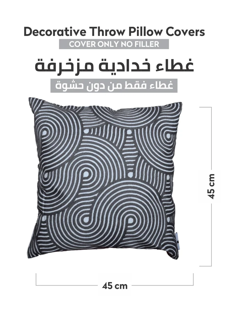 Donetella Cushion Cover,45X45 Cm (18X18 inch) 1-Pcs Decorative Throw Pillowcases Without Filler With Beautiful Abstract Art For Sofa Bed Living Room And Couch,Mid Grey