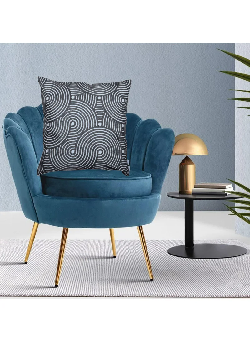 Donetella Cushion Cover,45X45 Cm (18X18 inch) 1-Pcs Decorative Throw Pillowcases Without Filler With Beautiful Abstract Art For Sofa Bed Living Room And Couch,Mid Grey