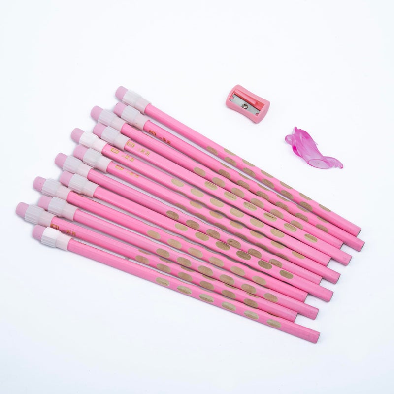 LATESHOP LATESHOP Groove Dongdong 12 Wooden Pencil Attached Eraser, 1 Grip Cap and 1 Sahrpener Suitable for School Kids And Students Art Drawing, Drafting and Writing (Pack Of 1) - Image 4