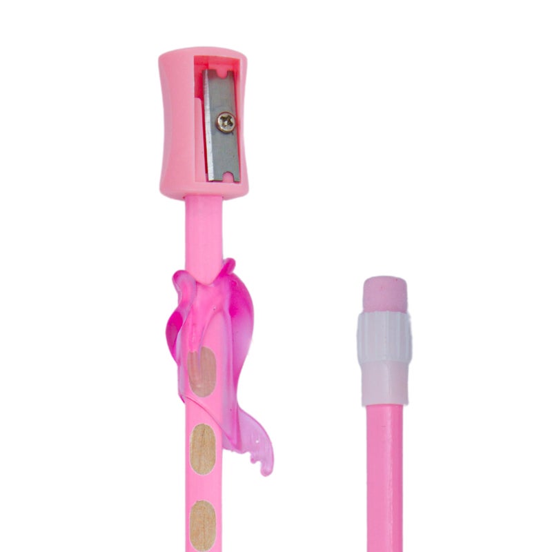 LATESHOP LATESHOP Groove Dongdong 12 Wooden Pencil Attached Eraser, 1 Grip Cap and 1 Sahrpener Suitable for School Kids And Students Art Drawing, Drafting and Writing (Pack Of 1) - Image 2