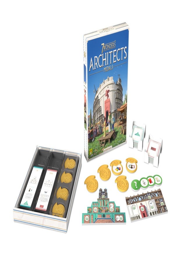 Asmodee 7 Wonders Architects Medals Expansion - New Wonders, Medals, and Strategies Await, Civilization Strategy Game for Kids and Adults, Ages 8+, 2-7 Players, 25 Minute Playtime - Image 2