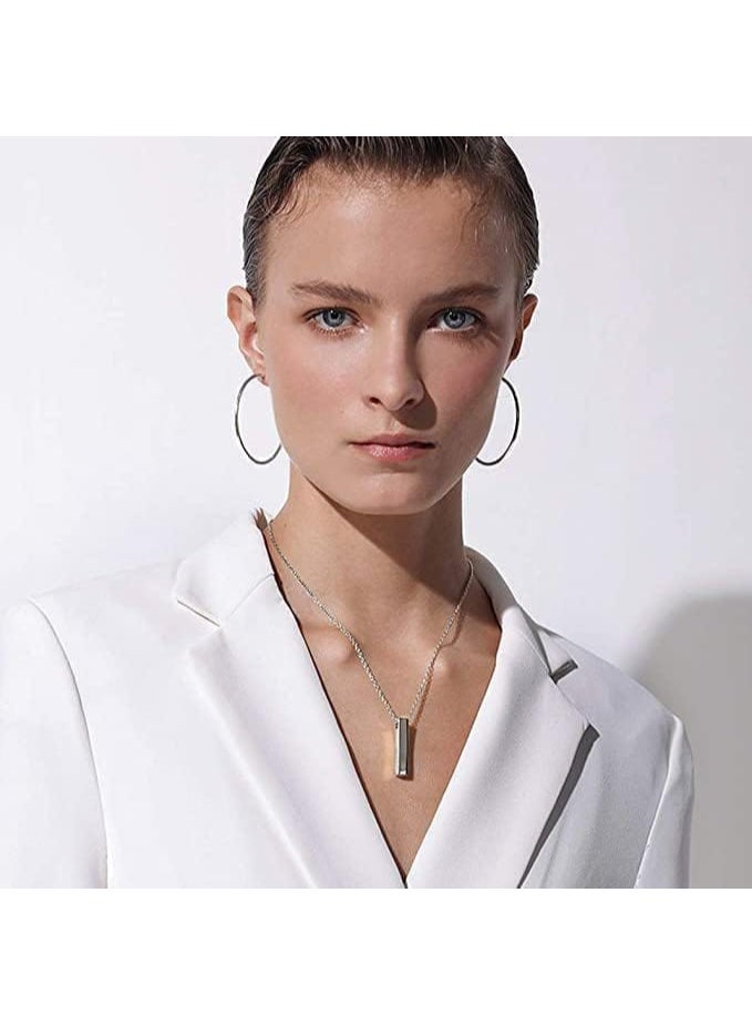 Luxuria Women's silver-tone hoop earrings, 4.5 mm in diameter, made of stainless steel. - Image 4