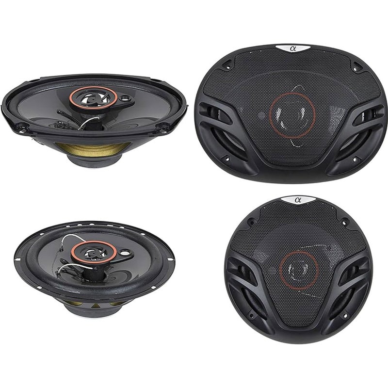 Alphasonik AS2629P Loudspeakers Pair of 6.5" 350W Max 3-Way Speakers Plus 6X9 500W Max 3-Way Car Audio Coaxial Speakers 4 Ohms Premium Quality Audio Door Speakers for Car or Truck Stereo Sound System - Image 1