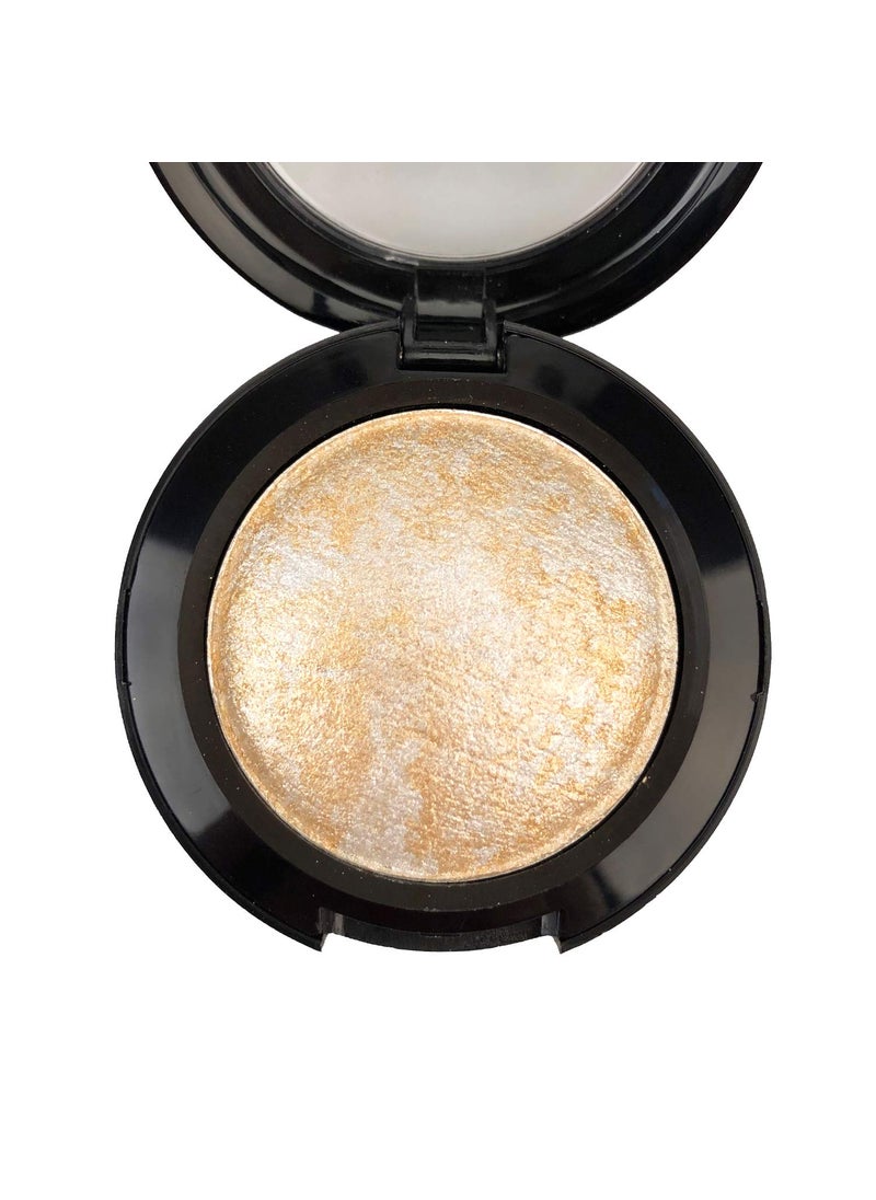 Mallofusa - Mallofusa Single Color Baked Eye Shadow Palette Glitter Powder Sunshine GoldenCES3809 - Image 1