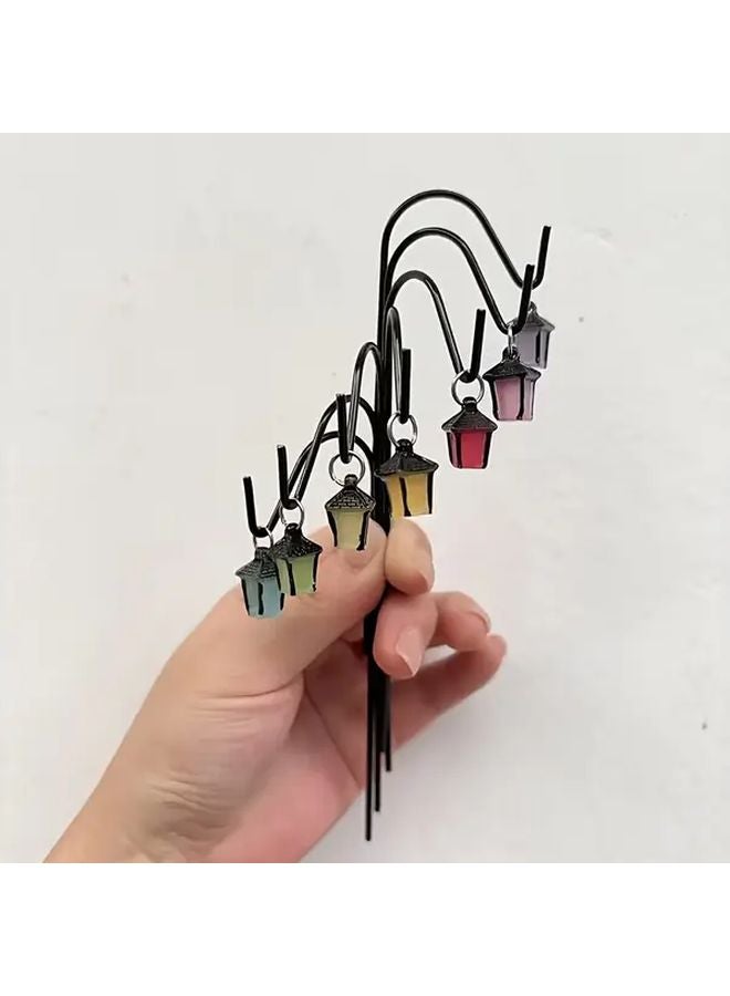 4Pcs Iron Art Simulated Street Light Models Mixed Color Micro Landscape Decor - Image 3