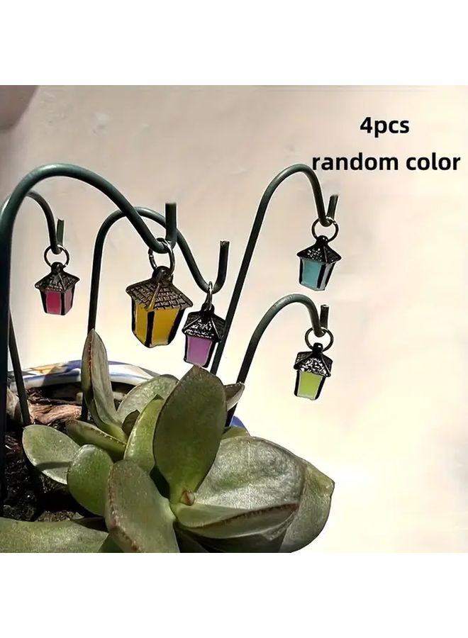 4Pcs Iron Art Simulated Street Light Models Mixed Color Micro Landscape Decor - Image 1