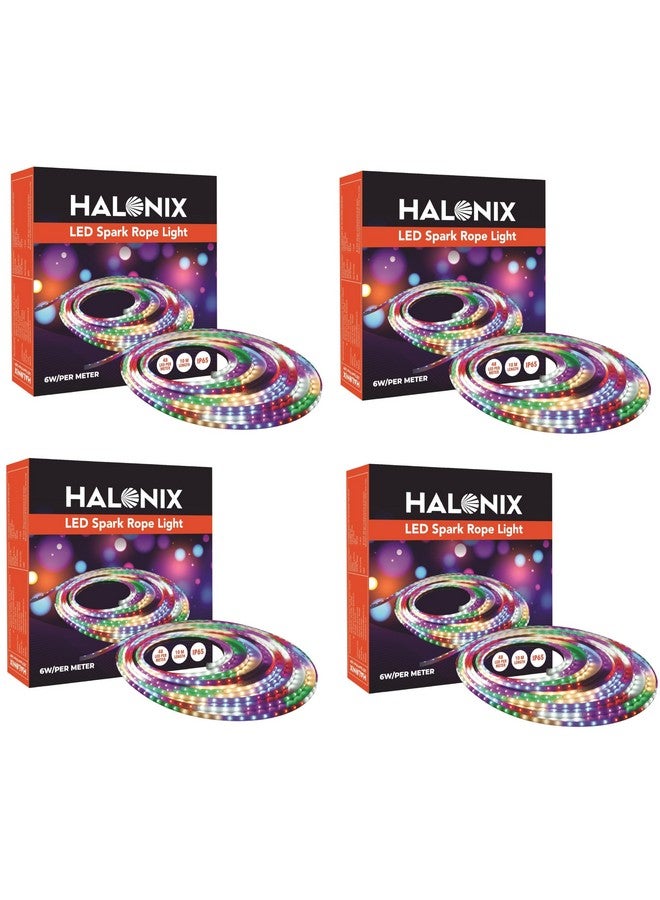 Halonix 10 Meter Multicolor 11W Rope Light |8 Light Modes | IP65 Certified, BIS Approved | Fairy Light, String Light | Direct Plug-in | Pack of 4 | Diwali Lights for Decoration for Home - Image 1