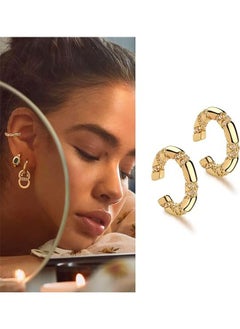 Mevecco Women Ear Cuff Earring Gold Non Pierced Ear Cartilage Clip on Wrap Hoop 14K Gold Filled Tiny Boho Beach Simple Minimalist Delicate Handmade Hypoallergenic Jewelry Gift-Sold as Single/Pair  - Image 3
