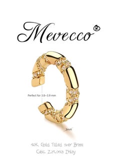 Mevecco Women Ear Cuff Earring Gold Non Pierced Ear Cartilage Clip on Wrap Hoop 14K Gold Filled Tiny Boho Beach Simple Minimalist Delicate Handmade Hypoallergenic Jewelry Gift-Sold as Single/Pair  - Image 4