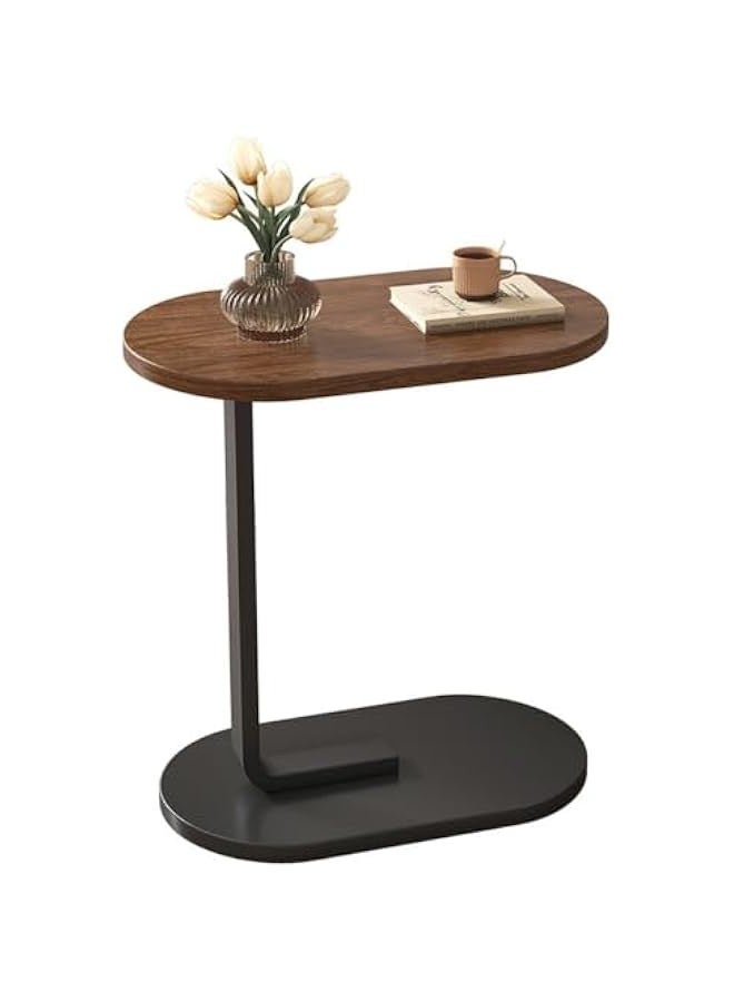 بيوينتي طاولة قهوة جانبية متحركة على شكل حرف C من بوم، موفرة للمساحة مثالية للارائك وغرف النوم، رائعة للاستخدام الداخلي والخارجي - Image 1