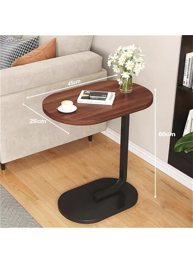 بيوينتي طاولة قهوة جانبية متحركة على شكل حرف C من بوم، موفرة للمساحة مثالية للارائك وغرف النوم، رائعة للاستخدام الداخلي والخارجي - Image 2