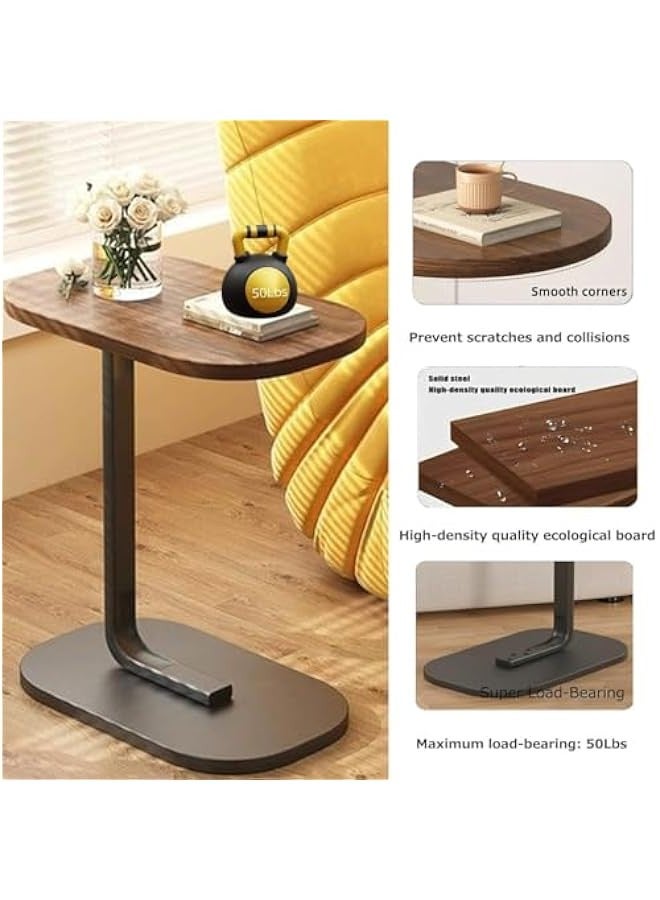 بيوينتي طاولة قهوة جانبية متحركة على شكل حرف C من بوم، موفرة للمساحة مثالية للارائك وغرف النوم، رائعة للاستخدام الداخلي والخارجي - Image 3