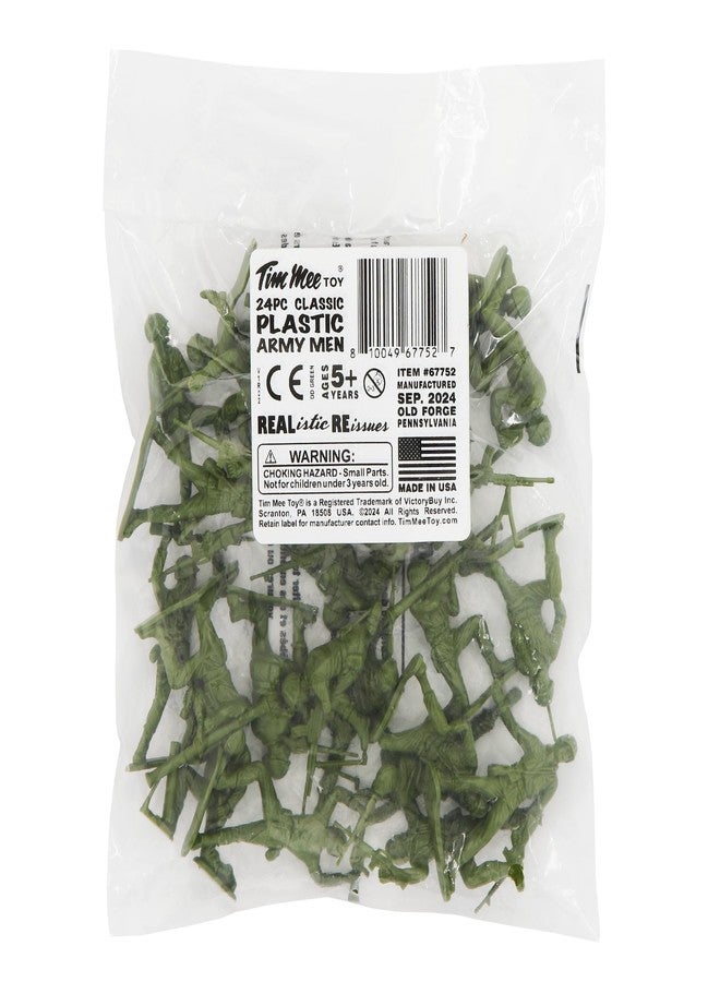 Tim Mee Toy TimMee Plastic Army Men - OD Green 24pc Soldier Figures - Made in USA - Image 4