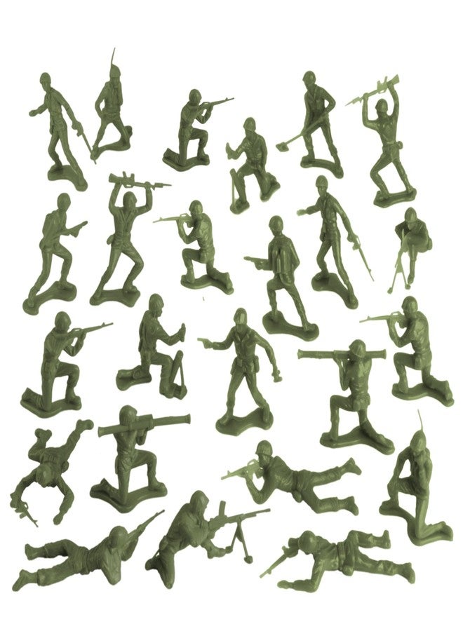 Tim Mee Toy TimMee Plastic Army Men - OD Green 24pc Soldier Figures - Made in USA - Image 1
