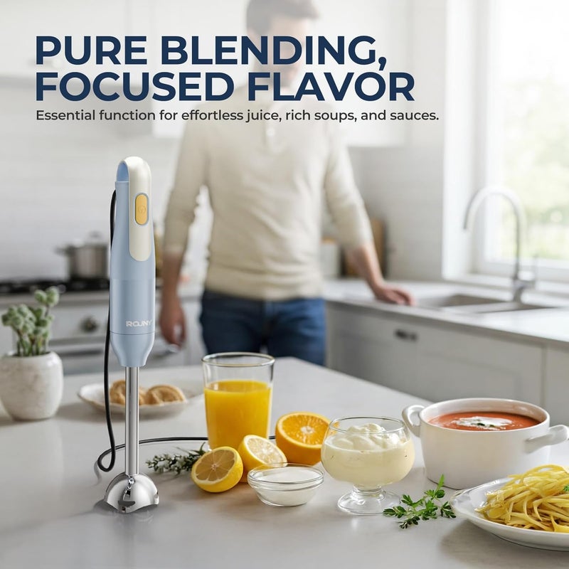 ROUNY Powerful 850W Hand Immersion Blender,Stainless Steel Stick Blender,Easy Handling, Lightweight, Blend, Chop, Puree, Ergonomic Handle,Easily Detachable - Image 1