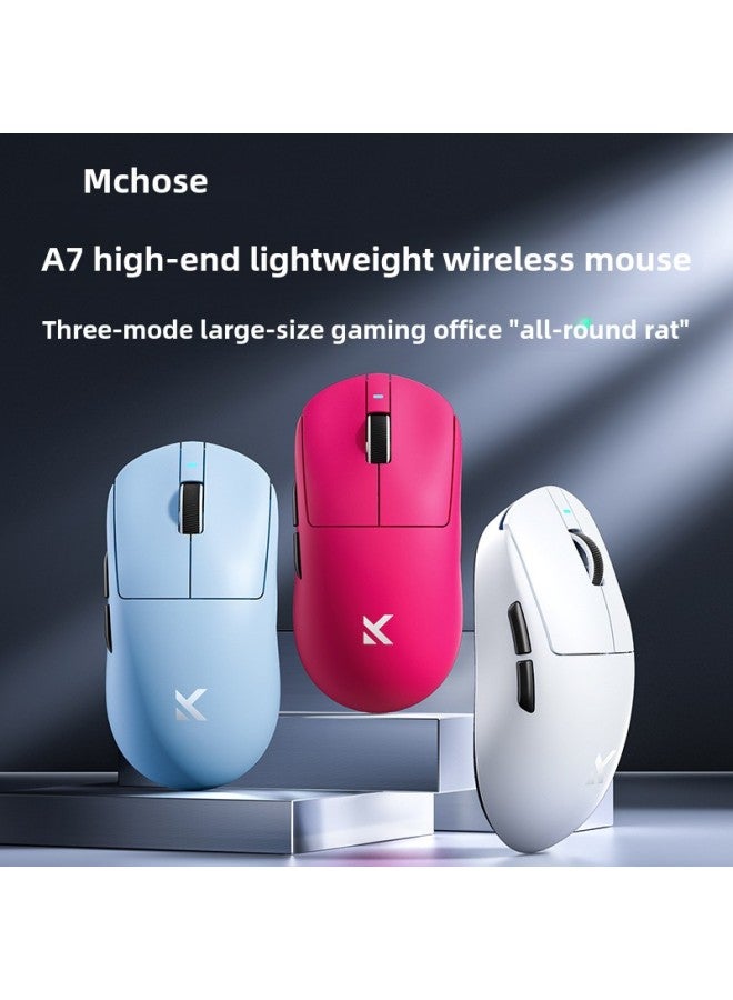 MCHOSE Mai From A7 High-end Lightweight Wireless Mouse Game E-sports Office Three-mode Connection 3395 Mouse-Color:A7ultra Blue Light Micro Motion - Image 1