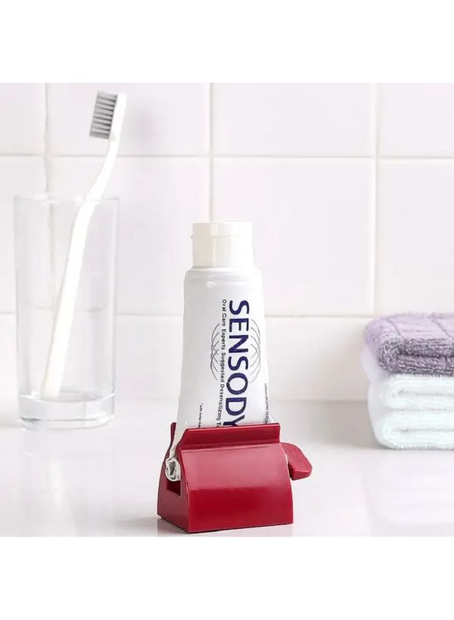 Red Plastic Tube Squeezer 1pc Toothpaste Roller Easy Sanitary Dispenser - Image 5