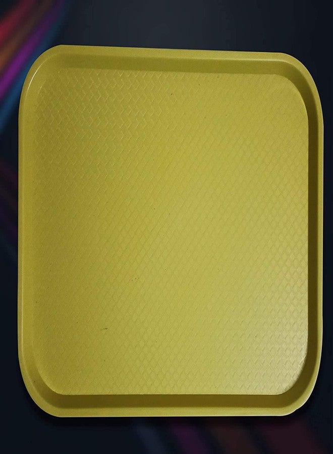 Improvhome Serving Platter/Large Tray; Made of Premium Plastic; Rectangular Shape; Length 16 Inches X Breadth 12 Inches; Pack of 1, (Yellow) - Image 2
