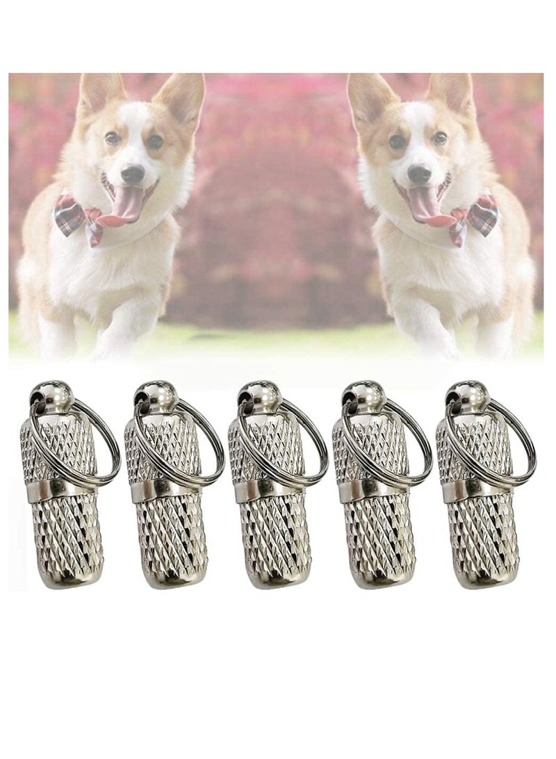 SYOSI Silver Pet Tag Pendant 10 Pack Dog Tag Capsule Collar Pendant, Waterproof Tags Animal Name Address Identification Barrel Tube Collar For Dog Cat - Image 1