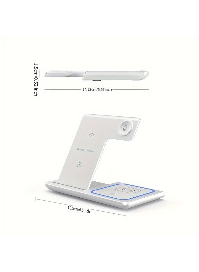 general 3-In-1 Fast Wireless Charger | Wireless Charging Station 15W Qi Fast Wireless Charger Stand Mainly Compatible For Smart phones | Smart watches | Earphones  someTWS MultiCharger - Image 2