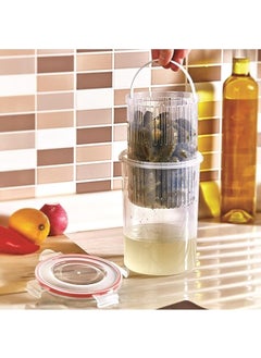 Viyalente Deep Storage Container with Vial Strainer (Olive Bowl, Pickle Bowl) 1.5lt Set of 3  - Image 2