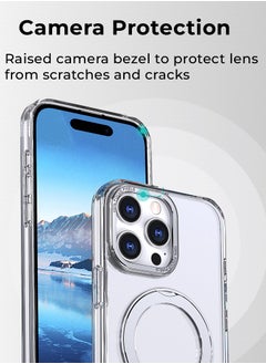 glassology iPhone 16 Pro Max 360° Rotate Ring Stand MagSafe Case Shockproof Wireless Charging Compatible Adjustable Kickstand (Clear)  - Image 4