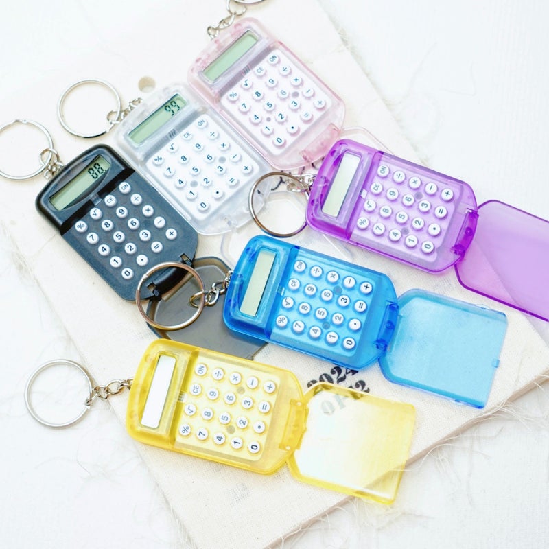 Mini Transparent Flip Calculator Purple 2.44 Inch Portable LED Display Battery Powered Cute Design With Colorful Buttons For Students Office Use Compact Construction - Image 3