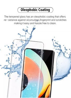 ماركة غير محددة OPPO Reno 10 / Reno 10 Pro واقي شاشة زجاجي مقاوم للأشعة فوق البنفسجية مقاوم للكسر من الحافة إلى الحافة مضاد للكسر 9H مقاوم للخدش متوافق مع OPPO Reno 10 / Reno 10 Pro  - Image 2