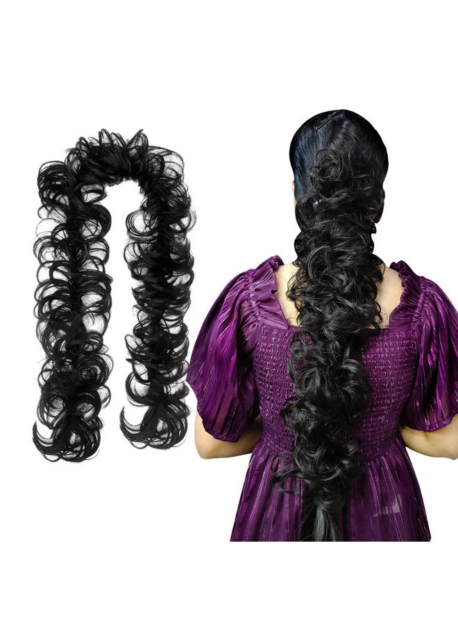 Temperia Messy Hair Frill Extension For Women & Girls - Premium Braid Ponytail Hair Accessories - Brown - 1 Pc - Image 1