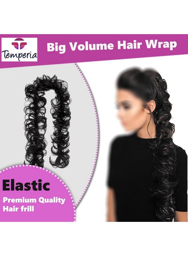 Temperia Messy Hair Frill Extension For Women & Girls - Premium Braid Ponytail Hair Accessories - Brown - 1 Pc - Image 2