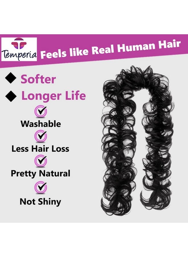 Temperia Messy Hair Frill Extension For Women & Girls - Premium Braid Ponytail Hair Accessories - Brown - 1 Pc - Image 5