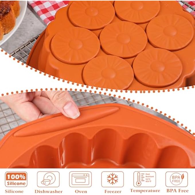 Pineapple Upside Down Cake Pan 8 Cup Silicone Round Cake Mold for Baking - Image 5