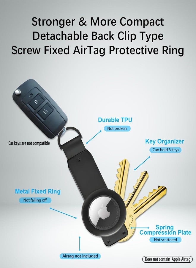 SCALLOP Metal Airtag Holder - Airtag Keychain Organizer - Air Tag KeyChain with Belt Clip for Apple Airtag,Smart Airtag Key Organizer Secures 1-6 Keys - Image 3